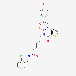 N-(2-chlorobenzyl)-6-{1-[2-(4-fluorophenyl)-2-oxoethyl]-2,4-dioxo-1,4-dihydrothieno[3,2-d]pyrimidin-3(2H)-yl}hexanamide