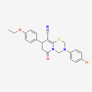 3-(4-bromophenyl)-8-(4-ethoxyphenyl)-6-oxo-3,4,7,8-tetrahydro-2H,6H-pyrido[2,1-b][1,3,5]thiadiazine-9-carbonitrile