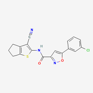 5-(3-Chlorophenyl)-N-(3-cyano-5,6-dihydro-4H-cyclopenta[b]thien-2-yl)-3-isoxazolecarboxamide