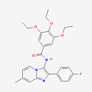 3,4,5-triethoxy-N-[2-(4-fluorophenyl)-7-methylimidazo[1,2-a]pyridin-3-yl]benzamide