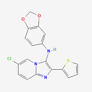 N-(1,3-benzodioxol-5-yl)-6-chloro-2-(thiophen-2-yl)imidazo[1,2-a]pyridin-3-amine