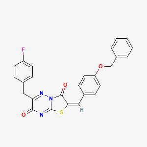 (2E)-2-[4-(benzyloxy)benzylidene]-6-(4-fluorobenzyl)-7H-[1,3]thiazolo[3,2-b][1,2,4]triazine-3,7(2H)-dione