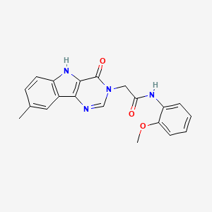 molecular formula C20H18N4O3 B11439317 N-(2-methoxyphenyl)-2-(8-methyl-4-oxo-4,5-dihydro-3H-pyrimido[5,4-b]indol-3-yl)acetamide 