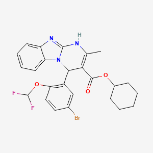 Cyclohexyl 4-[5-bromo-2-(difluoromethoxy)phenyl]-2-methyl-1,4-dihydropyrimido[1,2-a]benzimidazole-3-carboxylate