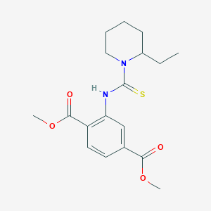 molecular formula C18H24N2O4S B11439342 Dimethyl 2-{[(2-ethylpiperidin-1-yl)carbonothioyl]amino}benzene-1,4-dicarboxylate 