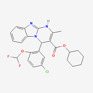 Cyclohexyl 4-[5-chloro-2-(difluoromethoxy)phenyl]-2-methyl-1,4-dihydropyrimido[1,2-a]benzimidazole-3-carboxylate