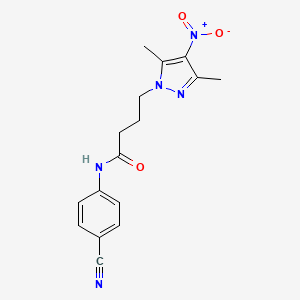 N-(4-cyanophenyl)-4-(3,5-dimethyl-4-nitro-1H-pyrazol-1-yl)butanamide