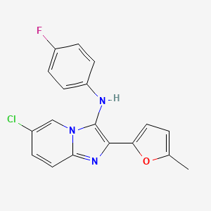 molecular formula C18H13ClFN3O B11439375 6-chloro-N-(4-fluorophenyl)-2-(5-methylfuran-2-yl)imidazo[1,2-a]pyridin-3-amine 