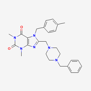 8-[(4-Benzylpiperazin-1-yl)methyl]-1,3-dimethyl-7-[(4-methylphenyl)methyl]purine-2,6-dione