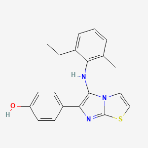 4-{5-[(2-Ethyl-6-methylphenyl)amino]imidazo[2,1-b][1,3]thiazol-6-yl}phenol