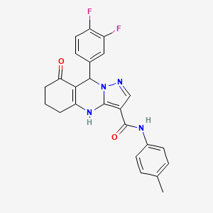 9-(3,4-difluorophenyl)-N-(4-methylphenyl)-8-oxo-4,5,6,7,8,9-hexahydropyrazolo[5,1-b]quinazoline-3-carboxamide