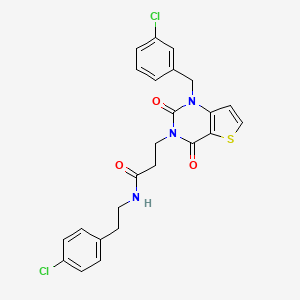 N-[2-(4-chlorophenyl)ethyl]-3-[1-[(3-chlorophenyl)methyl]-2,4-dioxothieno[3,2-d]pyrimidin-3-yl]propanamide