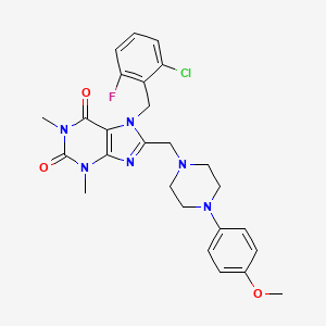 7-[(2-Chloro-6-fluorophenyl)methyl]-8-[[4-(4-methoxyphenyl)piperazin-1-yl]methyl]-1,3-dimethylpurine-2,6-dione