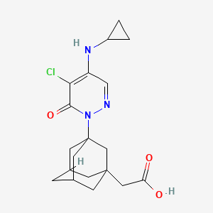 2-{3-[5-Chloro-4-(cyclopropylamino)-6-oxo-1,6-dihydropyridazin-1-YL]adamantan-1-YL}acetic acid