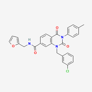 1-(3-chlorobenzyl)-N-(furan-2-ylmethyl)-3-(4-methylphenyl)-2,4-dioxo-1,2,3,4-tetrahydroquinazoline-7-carboxamide