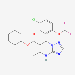 molecular formula C20H21ClF2N4O3 B11439563 Cyclohexyl 7-[5-chloro-2-(difluoromethoxy)phenyl]-5-methyl-4,7-dihydro[1,2,4]triazolo[1,5-a]pyrimidine-6-carboxylate 