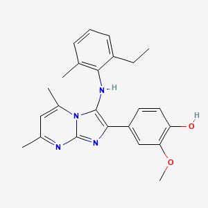 4-{3-[(2-Ethyl-6-methylphenyl)amino]-5,7-dimethylimidazo[1,2-a]pyrimidin-2-yl}-2-methoxyphenol