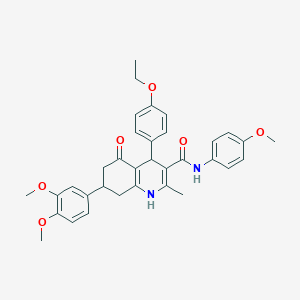 7-(3,4-dimethoxyphenyl)-4-(4-ethoxyphenyl)-N-(4-methoxyphenyl)-2-methyl-5-oxo-1,4,5,6,7,8-hexahydroquinoline-3-carboxamide