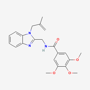 molecular formula C22H25N3O4 B11439594 3,4,5-trimethoxy-N-{[1-(2-methylprop-2-en-1-yl)-1H-benzimidazol-2-yl]methyl}benzamide 