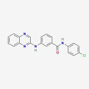 molecular formula C21H15ClN4O B11439600 N-(4-chlorophenyl)-3-(quinoxalin-2-ylamino)benzamide 