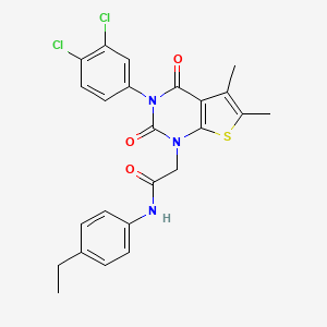 2-[3-(3,4-dichlorophenyl)-5,6-dimethyl-2,4-dioxothieno[2,3-d]pyrimidin-1-yl]-N-(4-ethylphenyl)acetamide