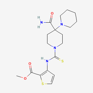 Methyl 3-({4'-carbamoyl-[1,4'-bipiperidine]-1'-carbothioyl}amino)thiophene-2-carboxylate