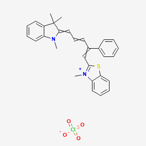 molecular formula C30H29ClN2O4S B1143963 3-Methyl-2-[2-phenyl-5-(1,3,3-trimethyl-1,3-dihydro-2H-indol-2-ylidene)penta-1,3-dien-1-yl]-1,3-benzothiazol-3-ium perchlorate CAS No. 14664-56-3