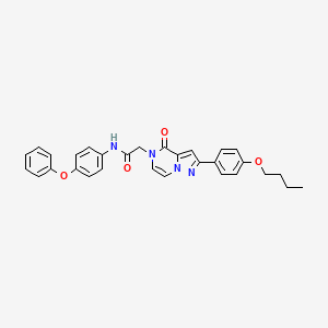 molecular formula C30H28N4O4 B11439634 2-(2-(4-butoxyphenyl)-4-oxopyrazolo[1,5-a]pyrazin-5(4H)-yl)-N-(4-phenoxyphenyl)acetamide 