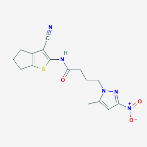 N-(3-cyano-5,6-dihydro-4H-cyclopenta[b]thiophen-2-yl)-4-(5-methyl-3-nitro-1H-pyrazol-1-yl)butanamide