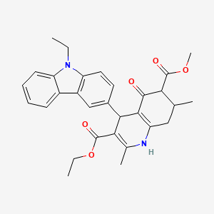 3-ethyl 6-methyl 4-(9-ethyl-9H-carbazol-3-yl)-2,7-dimethyl-5-oxo-1,4,5,6,7,8-hexahydroquinoline-3,6-dicarboxylate