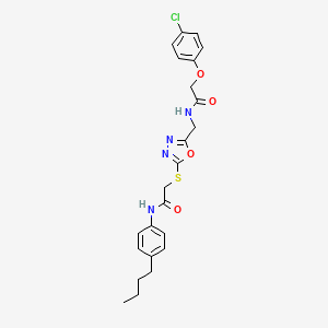 N-(4-butylphenyl)-2-((5-((2-(4-chlorophenoxy)acetamido)methyl)-1,3,4-oxadiazol-2-yl)thio)acetamide