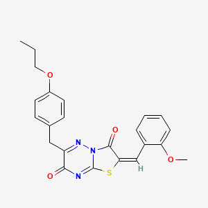 (2E)-2-(2-methoxybenzylidene)-6-(4-propoxybenzyl)-7H-[1,3]thiazolo[3,2-b][1,2,4]triazine-3,7(2H)-dione