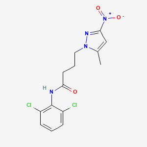 N-(2,6-dichlorophenyl)-4-(5-methyl-3-nitro-1H-pyrazol-1-yl)butanamide