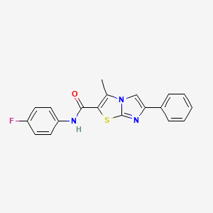 molecular formula C19H14FN3OS B11439722 N-(4-fluorophenyl)-3-methyl-6-phenylimidazo[2,1-b]thiazole-2-carboxamide 