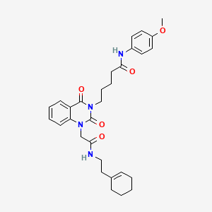 5-[1-(2-{[2-(cyclohex-1-en-1-yl)ethyl]amino}-2-oxoethyl)-2,4-dioxo-1,4-dihydroquinazolin-3(2H)-yl]-N-(4-methoxyphenyl)pentanamide