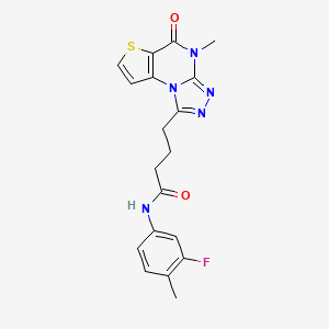 N-(3-fluoro-4-methylphenyl)-4-(4-methyl-5-oxo-4,5-dihydrothieno[2,3-e][1,2,4]triazolo[4,3-a]pyrimidin-1-yl)butanamide