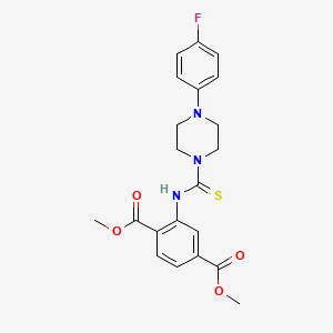 molecular formula C21H22FN3O4S B11439777 Dimethyl 2-({[4-(4-fluorophenyl)piperazin-1-yl]carbonothioyl}amino)terephthalate 