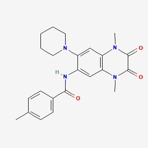 N-[1,4-dimethyl-2,3-dioxo-7-(piperidin-1-yl)-1,2,3,4-tetrahydroquinoxalin-6-yl]-4-methylbenzamide