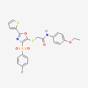 N-(4-ethoxyphenyl)-2-({4-[(4-fluorophenyl)sulfonyl]-2-(thiophen-2-yl)-1,3-oxazol-5-yl}sulfanyl)acetamide