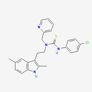 molecular formula C25H25ClN4S B11439813 3-(4-chlorophenyl)-1-(2-(2,5-dimethyl-1H-indol-3-yl)ethyl)-1-(pyridin-2-ylmethyl)thiourea 