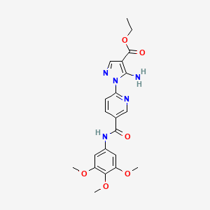 ethyl 5-amino-1-{5-[(3,4,5-trimethoxyphenyl)carbamoyl]pyridin-2-yl}-1H-pyrazole-4-carboxylate