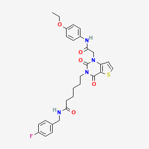 6-(1-(2-((4-ethoxyphenyl)amino)-2-oxoethyl)-2,4-dioxo-1,2-dihydrothieno[3,2-d]pyrimidin-3(4H)-yl)-N-(4-fluorobenzyl)hexanamide