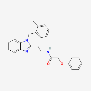 molecular formula C25H25N3O2 B11439862 N-{2-[1-(2-methylbenzyl)-1H-benzimidazol-2-yl]ethyl}-2-phenoxyacetamide 