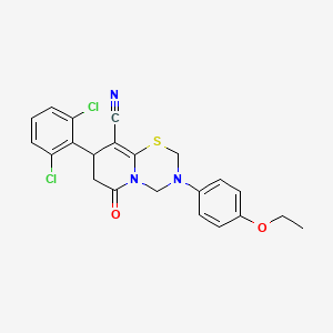 8-(2,6-dichlorophenyl)-3-(4-ethoxyphenyl)-6-oxo-3,4,7,8-tetrahydro-2H,6H-pyrido[2,1-b][1,3,5]thiadiazine-9-carbonitrile