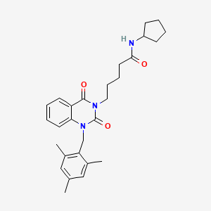 N-cyclopentyl-5-(2,4-dioxo-1-(2,4,6-trimethylbenzyl)-1,2-dihydroquinazolin-3(4H)-yl)pentanamide