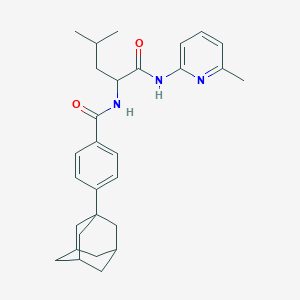 2-{[4-(Adamantan-1-YL)phenyl]formamido}-4-methyl-N-(6-methylpyridin-2-YL)pentanamide