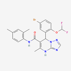 molecular formula C22H20BrF2N5O2 B11439934 7-[5-bromo-2-(difluoromethoxy)phenyl]-N-(2,4-dimethylphenyl)-5-methyl-4,7-dihydro[1,2,4]triazolo[1,5-a]pyrimidine-6-carboxamide 