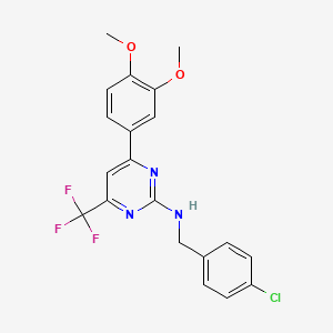 N-(4-chlorobenzyl)-4-(3,4-dimethoxyphenyl)-6-(trifluoromethyl)pyrimidin-2-amine