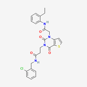 N-(2-chlorobenzyl)-3-(1-(2-((2-ethylphenyl)amino)-2-oxoethyl)-2,4-dioxo-1,2-dihydrothieno[3,2-d]pyrimidin-3(4H)-yl)propanamide