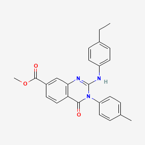 Methyl 2-[(4-ethylphenyl)amino]-3-(4-methylphenyl)-4-oxo-3,4-dihydroquinazoline-7-carboxylate